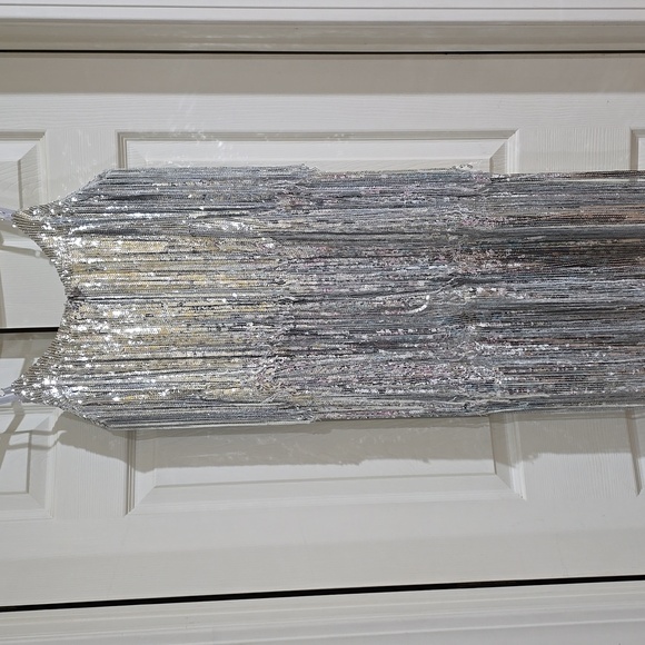 EUC-Silver Sequin Dress - Picture 6 of 9